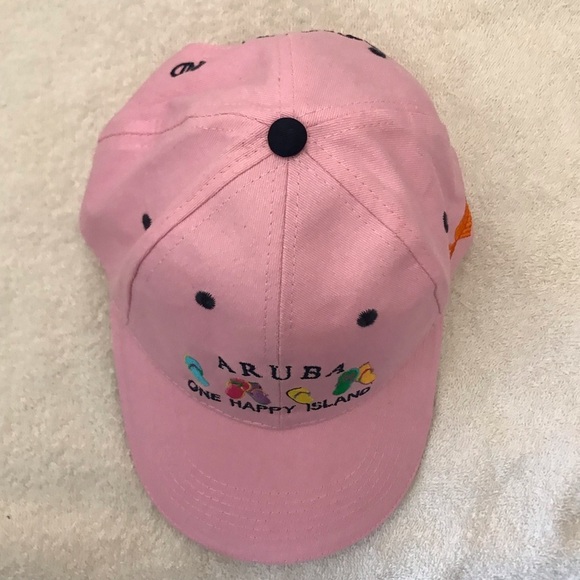 ARUBA-One Happy Island Women's Adjustable Pink Beach & Baseball Cap - Picture 8 of 11